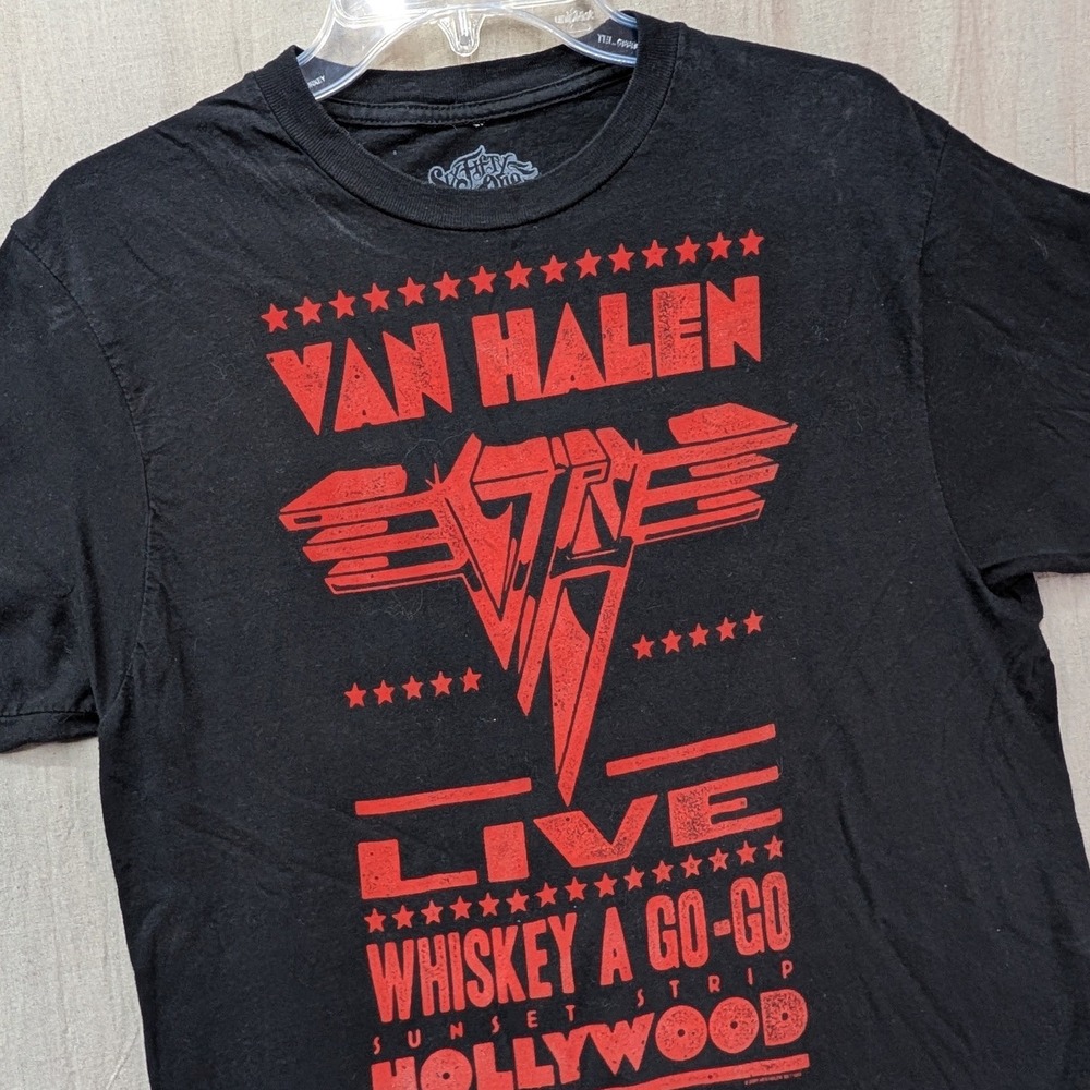 Van Halen Live Whiskey A Go-Go Hollywood Graphic T-Shirt Black Red Large